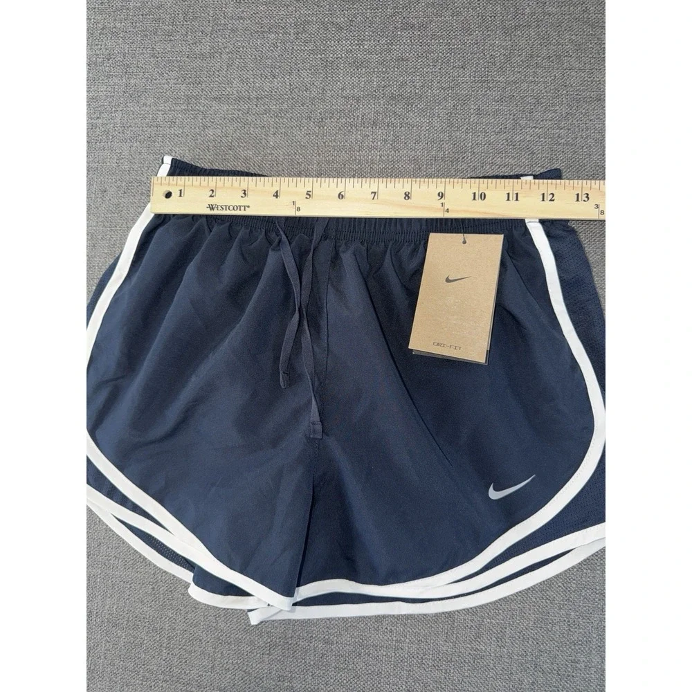 Nike Dri-FIT Women's Running Shorts Navy Blue White Trim Size S NWT